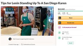 美國,聖地牙哥,星巴克,店員,口罩（圖／翻攝自gofundme.com）