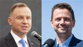 波蘭28日舉行總統大選，出口民調顯示，現任總統杜達（左）和首都華沙市長佐薩斯科斯基（右）得票都沒人過半，兩人可能要在7月12日第二輪一決高下。（左圖取自facebook.com/andrzejduda；右圖取自facebook.com/rafal.trzaskowski）
