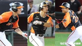 ▲統一獅外野手林安可、蘇智傑和陳傑憲。（組合圖／記者劉彥池攝影）