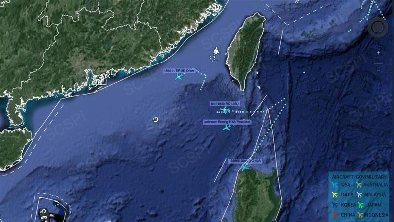 反制共軍西沙軍演？美4偵查機現南海