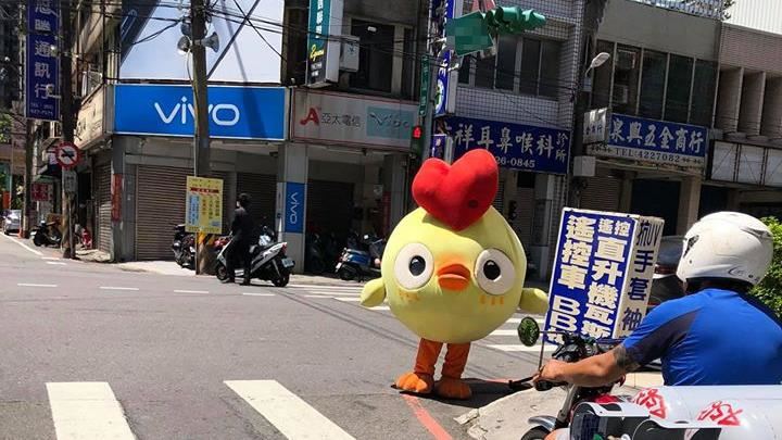 路口見小雞敬業跳舞　千人心疼他熱暈