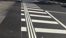 斑馬線為何多3條？網笑「愛迪達聯名款」…真實功能超貼心▲。（圖／翻攝自爆廢公社）