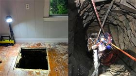 男幫朋友搬家不小心踩破地板　結果跌進9公尺的深井（圖／翻攝自Guilford Fire Department臉書）