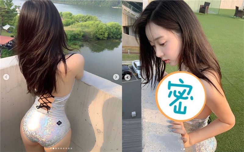 巨乳小隻馬泳衣只遮點　一頂牆奶溢出