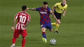 ▲梅西（Lionel Messi）踢進生涯第700顆進球。（圖／美聯社／達志影像）