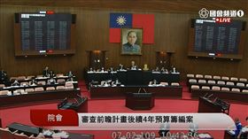 立院表決通過同意行政院籌編前瞻計畫後續4年預算（圖／翻攝國會頻道）