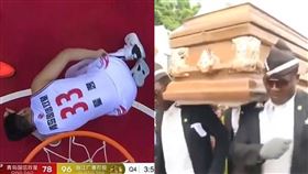 中國玩法？球員受傷竟播「黑人抬棺」
CBA,受傷,黑人抬棺,葬禮,翟逸
翻攝自微博