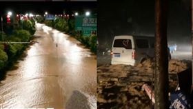 洪災,畫面,泥流大河,受困