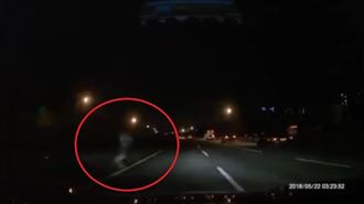 國道驚見白色身影　翁橫衝嚇壞駕駛