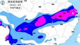 4日至6日，中國西南地區至長江中下游將迎「新一輪」暴雨。（圖／翻攝自中國中央氣象台）