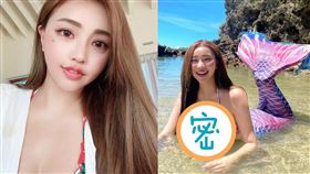 黃琳化身美人魚擱淺海邊，笑容燦爛超吸睛。（圖／翻攝自lovelynnboo IG）