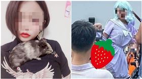 假COSER闖動漫祭，掀裙任人拍（合成圖／翻攝自當事人臉書、爆廢公社）