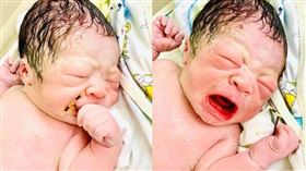 寶寶出生時手上緊握節育器。（圖／翻攝自facebook.com/khoasan2BVDKQT）