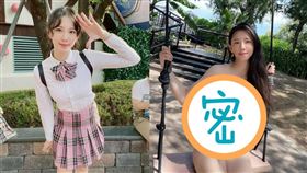 水夏Mika拍攝Cosplay時不少福利圖。（圖／翻攝自水夏Mika IG