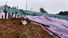 中國大陸,湖北白洋河水庫突發大規模壩體滲漏（圖／翻攝自微博）