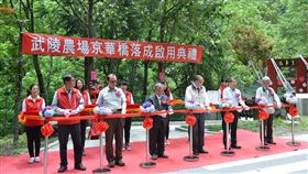 武陵農場京華橋啟用　馮世寬出席剪綵武陵農場京華橋落成啟用典禮7日舉行，退輔會主委馮世寬（前右3）出席剪綵。（武陵農場提供）中央社記者趙麗妍傳真　109年7月7日