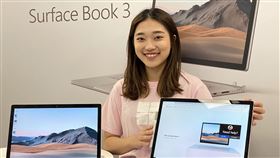 微軟Surface Book 3筆電上市台灣微軟7日宣布全新Surface Book 3筆電在台灣上市，搭載4核心英特爾第10代處理器、獨立圖形處理器，主打創意設計工作者和開發人員。中央社記者吳家豪攝　109年7月7日