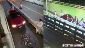 賓士車追撞單車國中生／翻攝畫面
