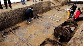 ▲戰國古墓挖掘。（圖／翻攝自微博）