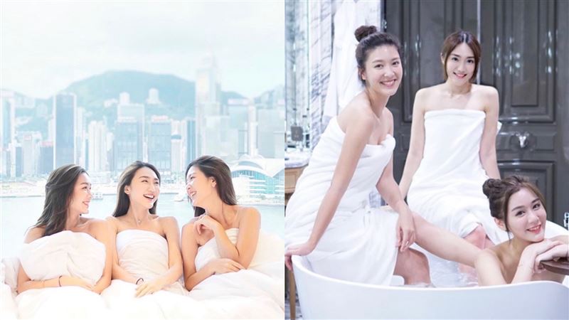 女星揪2閨蜜曬浴照　狂露香肩超火辣