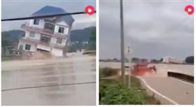 鄱陽湖平房屋塌