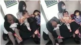 年輕媽帶2孩坐地鐵　隔壁色阿伯竟探裙底偷摸（圖／翻攝自微博）