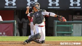 ▲樂天桃猿捕手廖健富。（圖／記者劉彥池攝影）