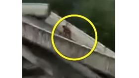 ▲洪水沖垮湘西的大橋。（圖／翻攝自微博影片）