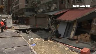 永和塌陷影片曝光　工人急拉封鎖線