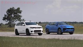 ▲Jeep Grand Cherokee Trackhawk VS Lamborghini Urus（圖／翻攝自Hennessey Performance Youtube）