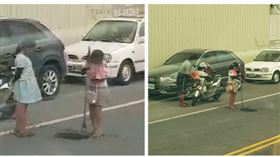 獨／進香邊鋪路！嘉義小六姊妹被讚爆