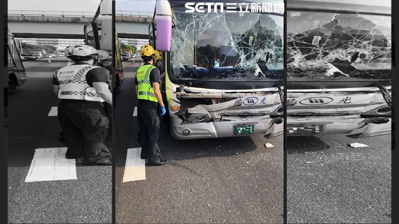 國一台中國光客運撞連結　13人送醫