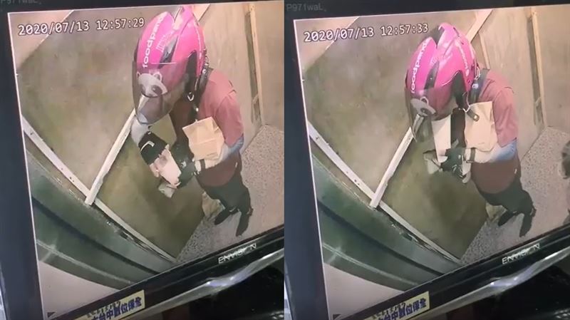 外送員進電梯「熟練偷喝」熊貓回應了