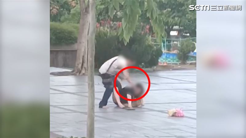 直擊！吊嘎男當街巴頭、狂踹短裙熟女