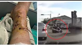 堆高機牙叉「搶道」水電工雷殘悚斷腿（圖／翻攝畫面）