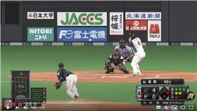▲美馬學投球打滑三振中田翔。（圖／翻攝自太平洋聯盟TV）