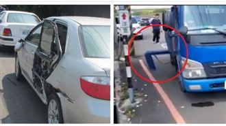 支架變武器…貨車掃一排4車「脫皮」