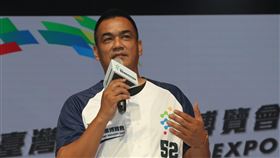 ▲富邦悍將副領隊陳金鋒出席台灣運動產業博覽會。（圖／體育署提供）