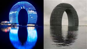 湖州喜來登溫泉度假酒店。（組合圖／翻攝自湖州喜來登溫泉度假酒店有限公司官方微博）