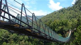 奧萬大吊橋施工　強化安全防護及監測奧萬大吊橋（圖）位於奧萬大國家森林遊樂區，橫跨萬大北溪，是園內著名景點及登山要道，為強化吊橋安全防護及監測作業，20日起進行安全防護設施補強及監測儀器裝設工程。（南投林管處提供）中央社記者蕭博陽南投傳真　109年7月20日