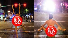 正妹「全裸」對峙警　網封裸體雅典娜
美國,波特蘭,全裸,瑜珈,裸體雅典娜,Naked Athena,暴動
翻攝自推特