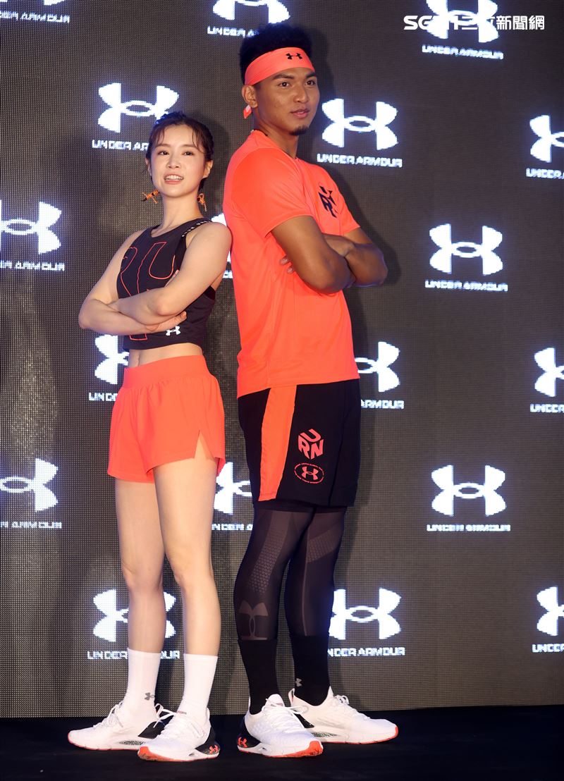 旅美球員劉致榮代言ua。（記者邱榮吉/攝影）