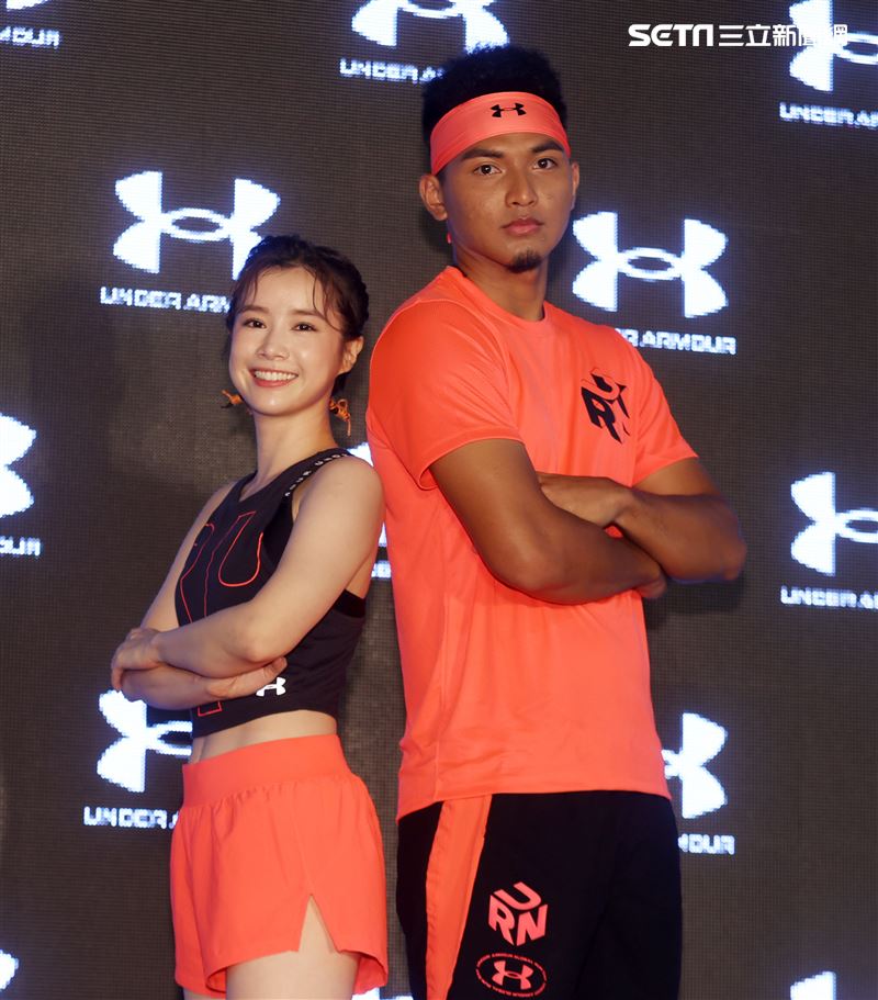 旅美球員劉致榮代言ua。（記者邱榮吉/攝影）
