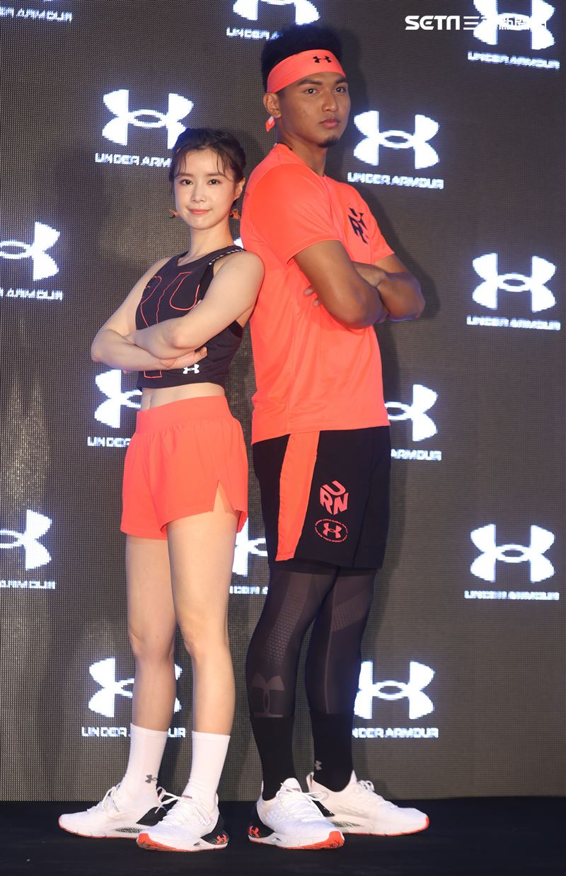 旅美球員劉致榮代言ua。（記者邱榮吉/攝影）