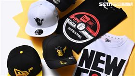就決定戴上你了！皮卡丘、寶貝球10萬伏特魅力放電。《New Era x Pokémon》系列。（圖／New Era提供）
