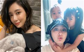  賈靜雯跟女兒咘咘、Bo妞。臉書