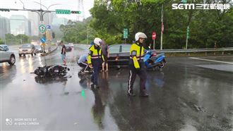 汐止國道車禍　汽車闖紅燈擊飛3騎士
