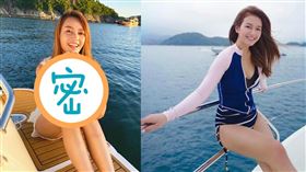 鍾晴比心扮可愛，然而深邃的事業線成焦點。（圖／翻攝自karliechung IG）