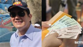 馬英九雖嫌三倍券，但到「大膽播音站」又作勢向對岸喊話：「大陸同胞，只要投奔自由，我們就發振興三倍券給你們」。（組合圖／翻攝臉書、資料照）