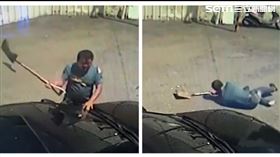 台中莽男槍傷女友父母…勇父鐵鏟逼退（圖／翻攝畫面）